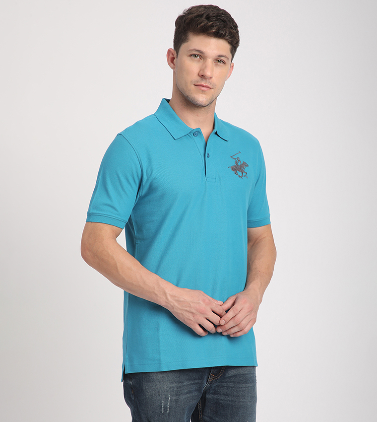 Logo Embroidered Short Sleeves Polo T-Shirt