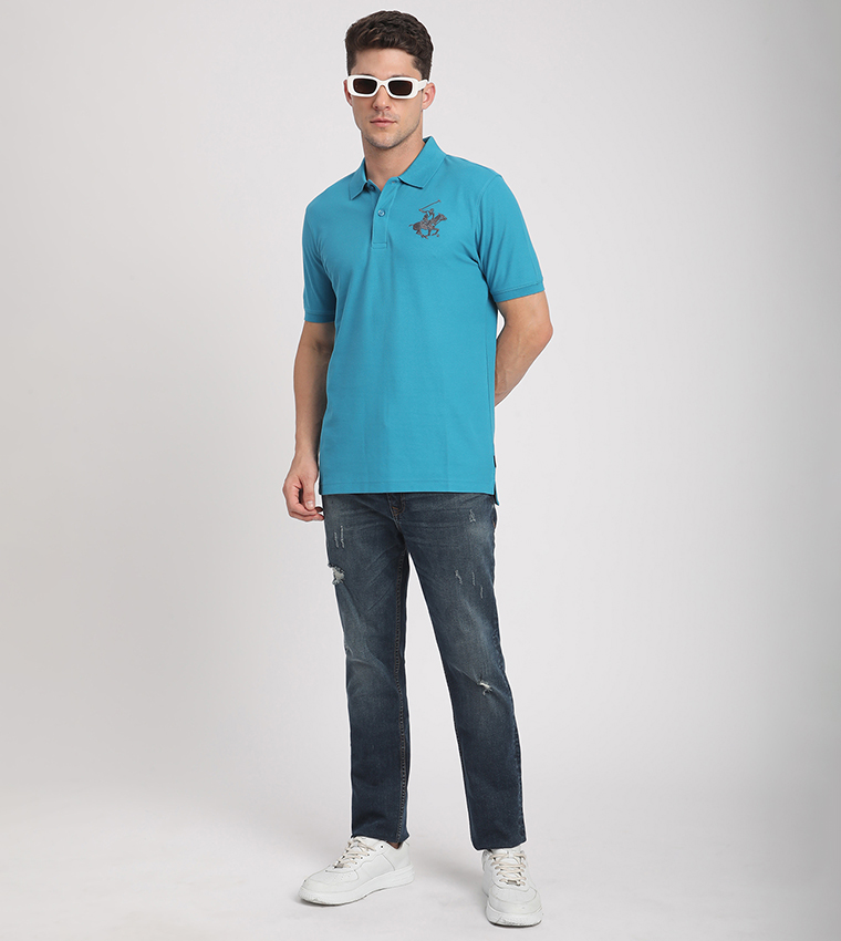 Logo Embroidered Short Sleeves Polo T-Shirt