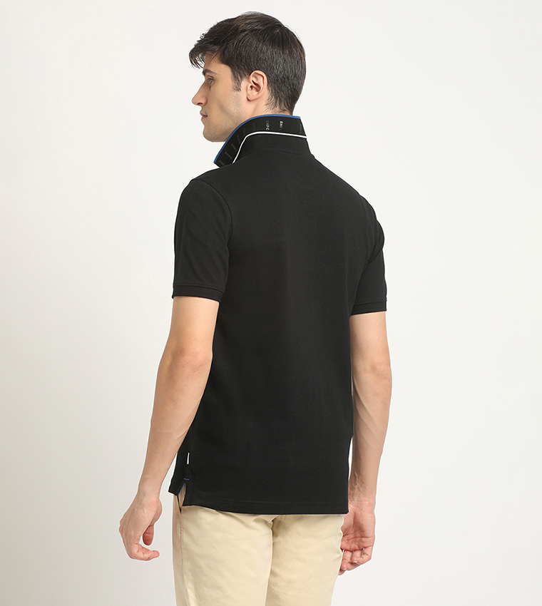 Logo Embroidered Contrast Trim Polo T-Shirt