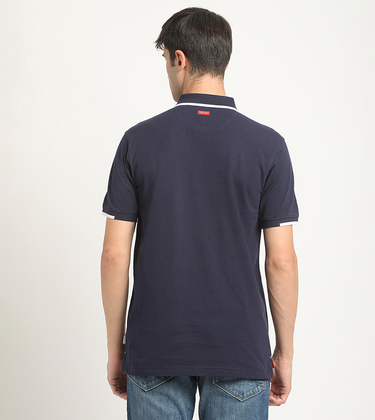 Logo Embroidered Contrast Trim Polo T-Shirt