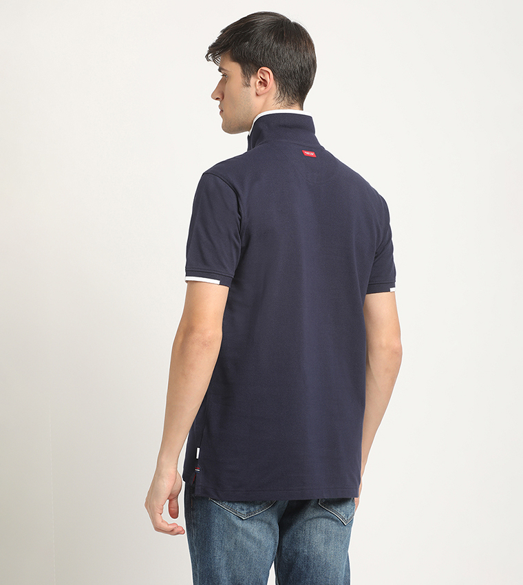 Logo Embroidered Contrast Trim Polo T-Shirt