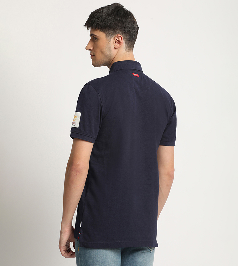 Striped Logo Embroidered Polo T-Shirt