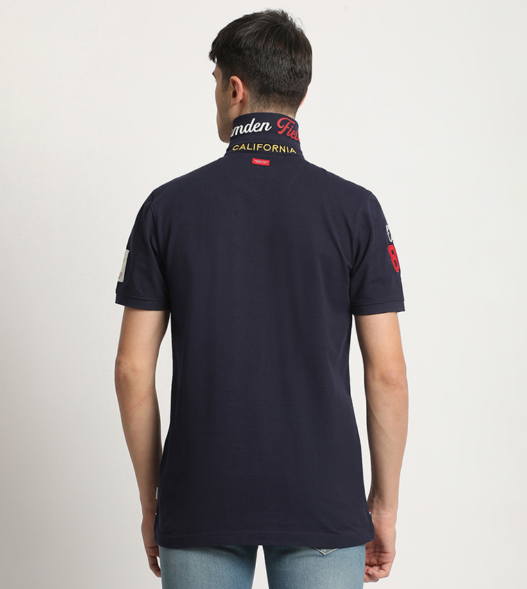 Striped Logo Embroidered Polo T-Shirt