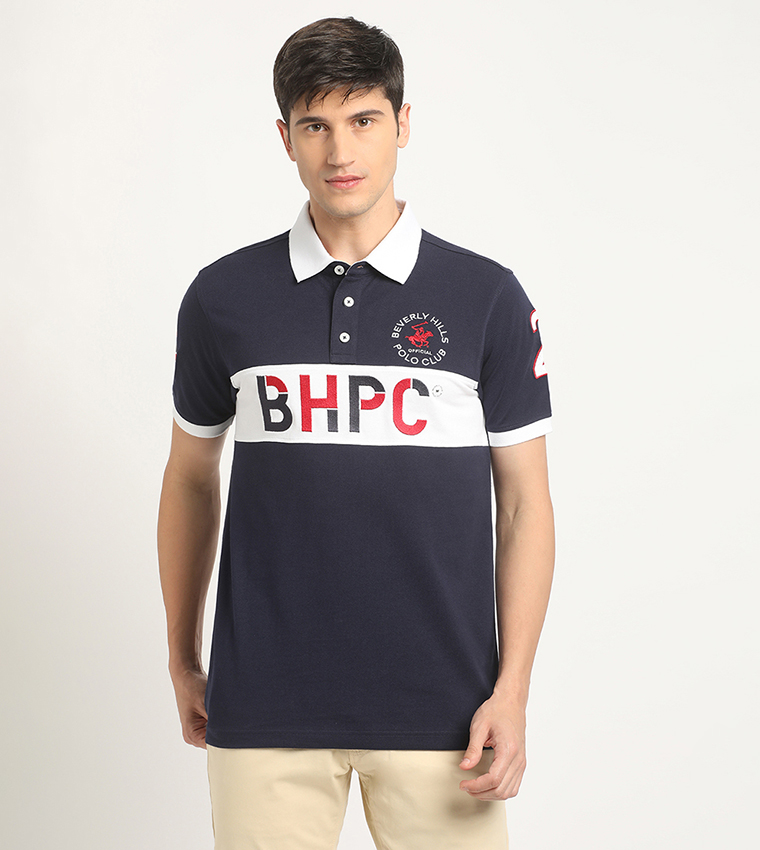 Color Block Logo Embroidered Polo T-Shirt
