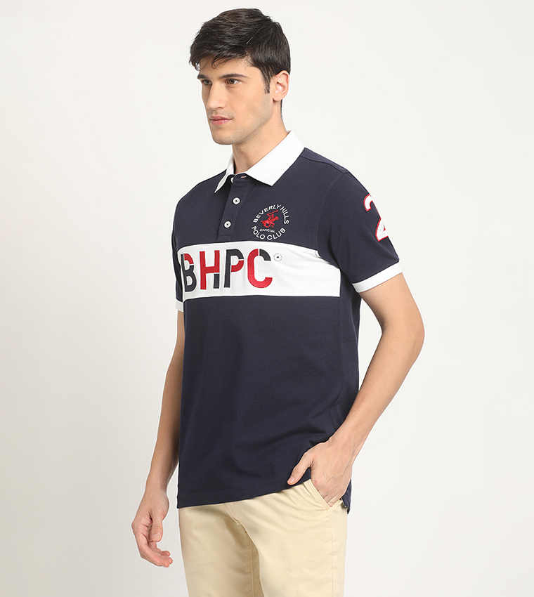 Color Block Logo Embroidered Polo T-Shirt