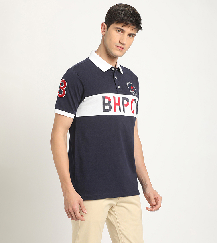 Color Block Logo Embroidered Polo T-Shirt