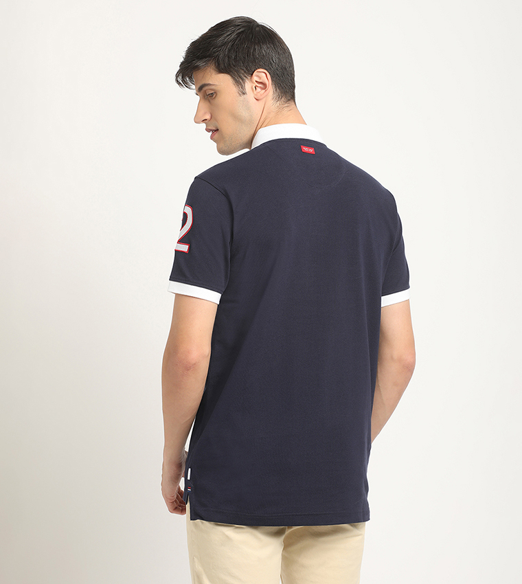 Color Block Logo Embroidered Polo T-Shirt