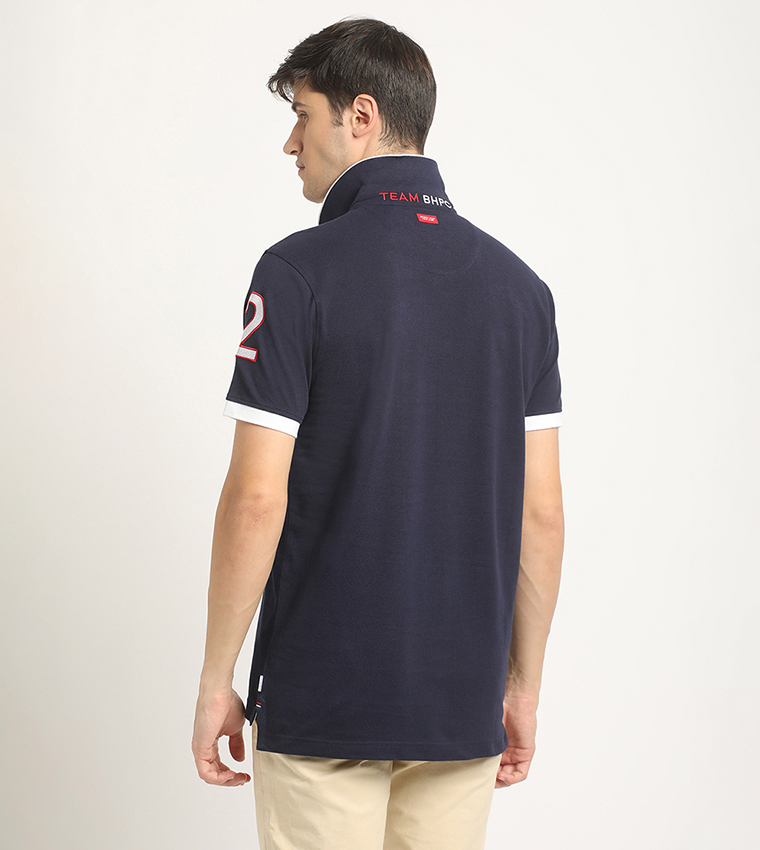 Color Block Logo Embroidered Polo T-Shirt