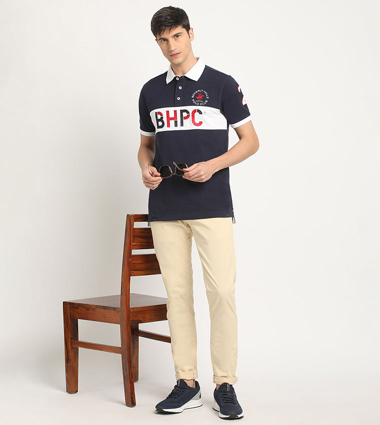 Color Block Logo Embroidered Polo T-Shirt