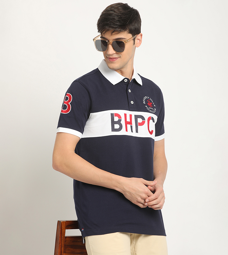 Color Block Logo Embroidered Polo T-Shirt