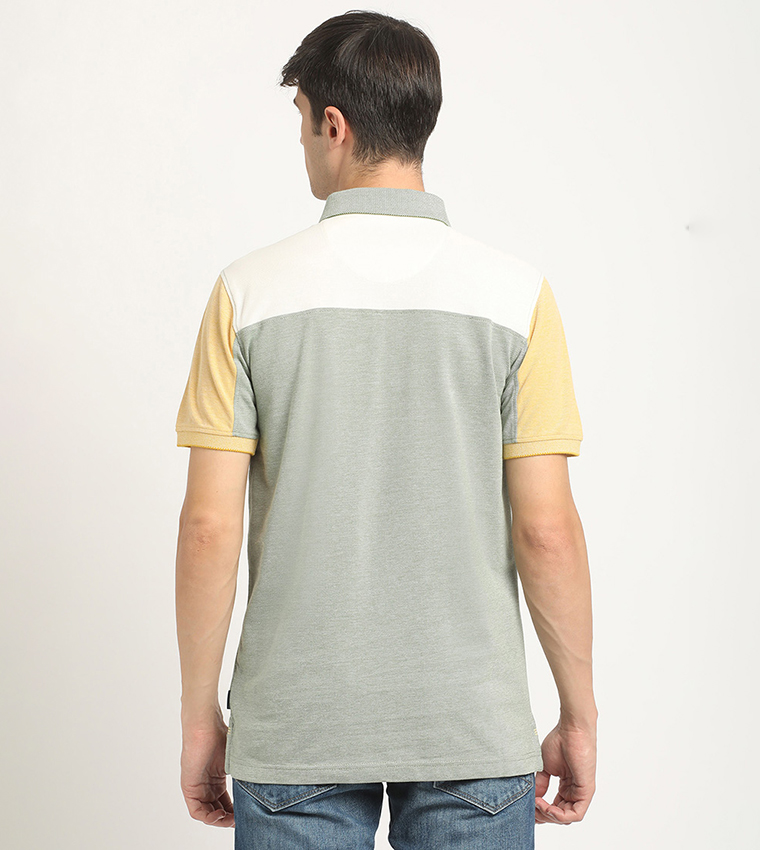 Color Block Logo Embroidered Polo T-Shirt
