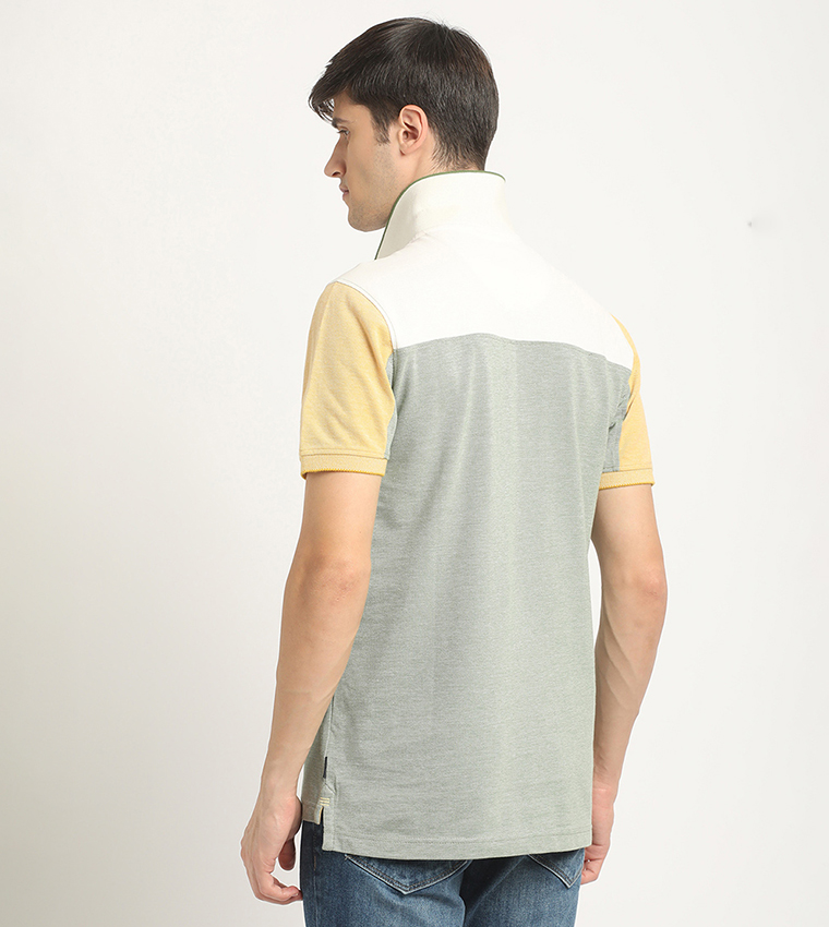 Color Block Logo Embroidered Polo T-Shirt