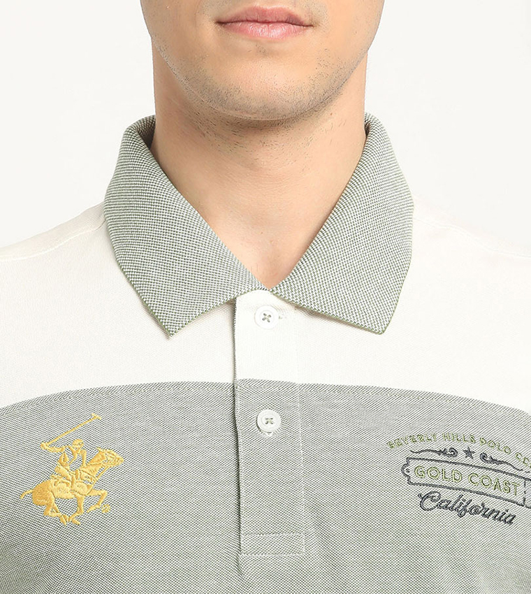 Color Block Logo Embroidered Polo T-Shirt