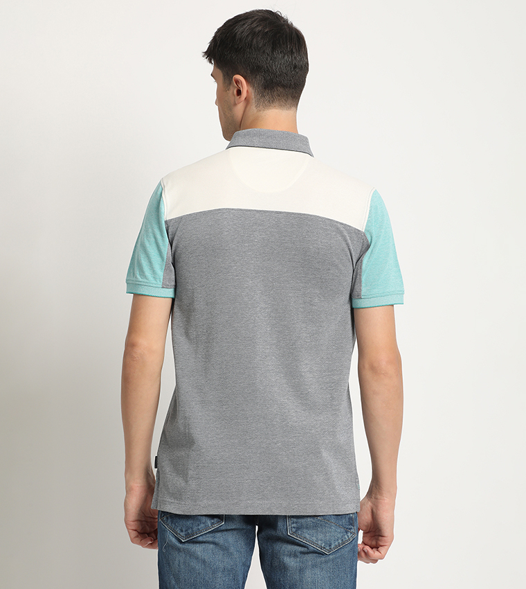 Color Block Logo Embroidered Polo T-Shirt