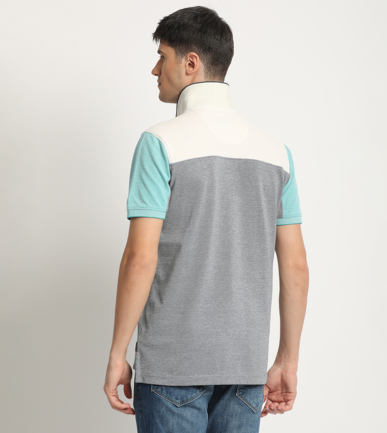 Color Block Logo Embroidered Polo T-Shirt