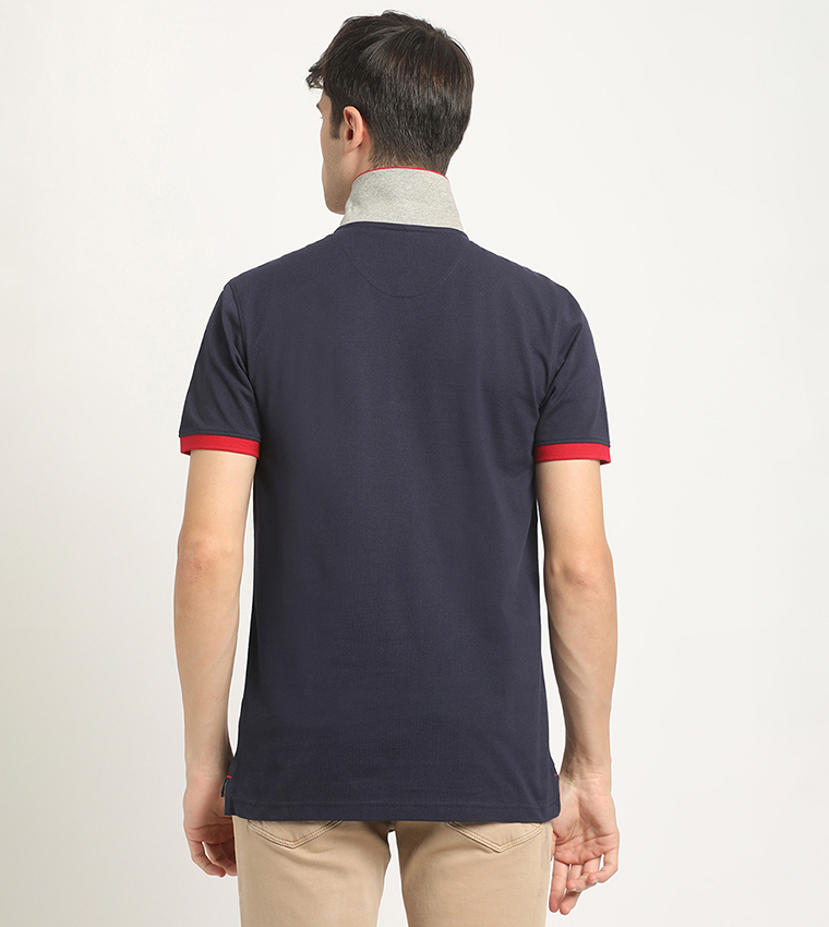 Logo Embroidered Contrast Collar Polo T-Shirt