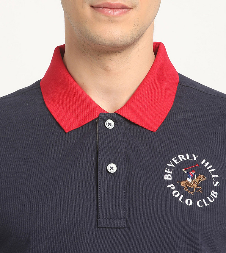 Logo Embroidered Contrast Collar Polo T-Shirt