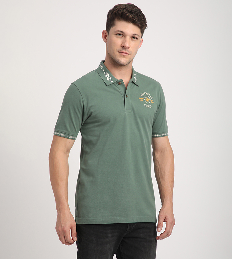 Logo Embroidered Short Sleeves Polo T-Shirt