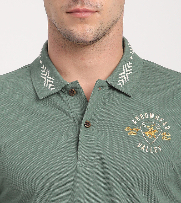 Logo Embroidered Short Sleeves Polo T-Shirt