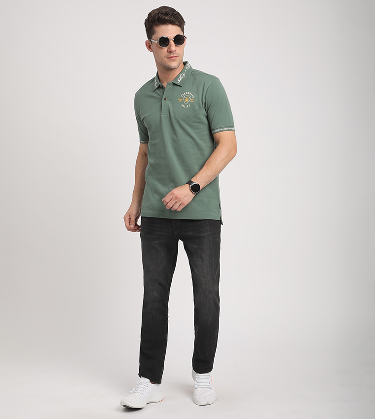 Logo Embroidered Short Sleeves Polo T-Shirt
