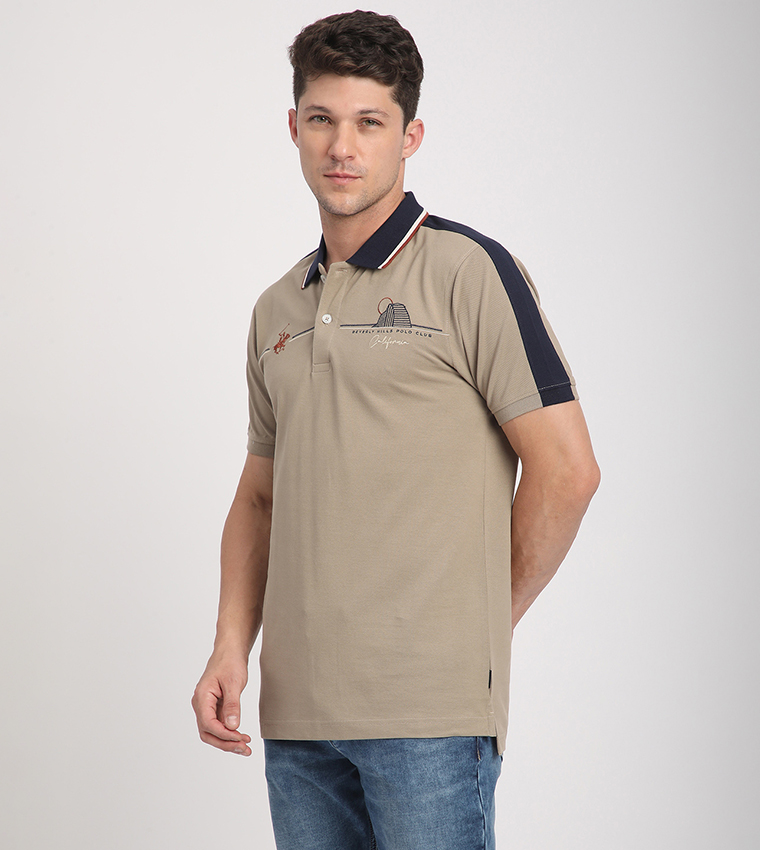 Logo Embroidered Contrast Detail Polo T-Shirt
