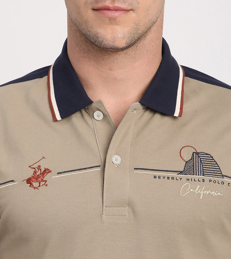 Logo Embroidered Contrast Detail Polo T-Shirt