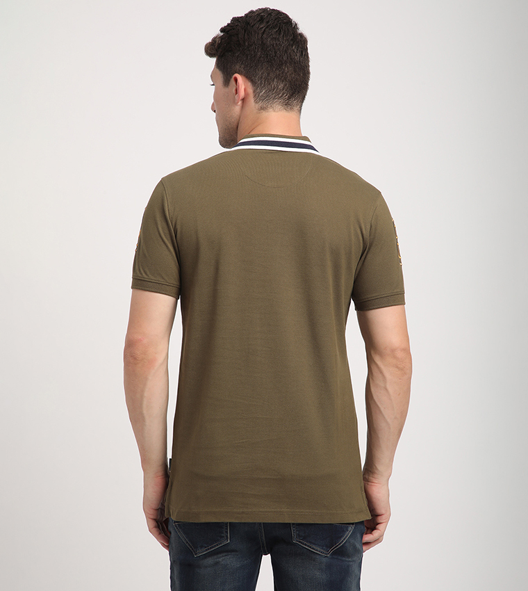 Logo Embroidered Color Block Polo T-Shirt