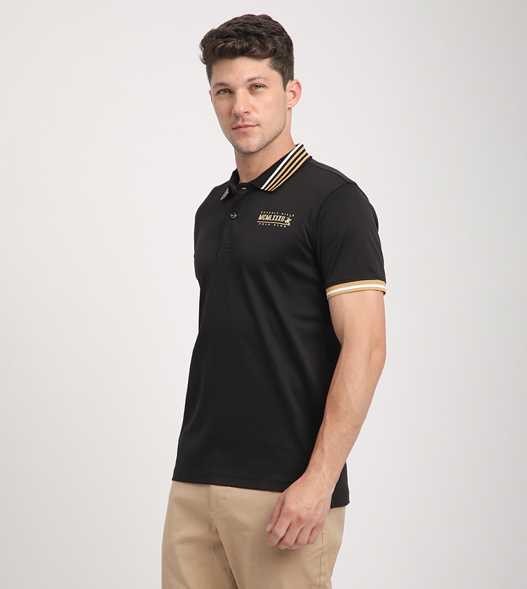 Logo Detail Contrast Trim Polo T-Shirt