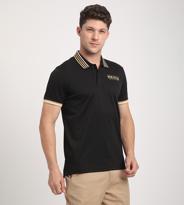 Logo Detail Contrast Trim Polo T-Shirt