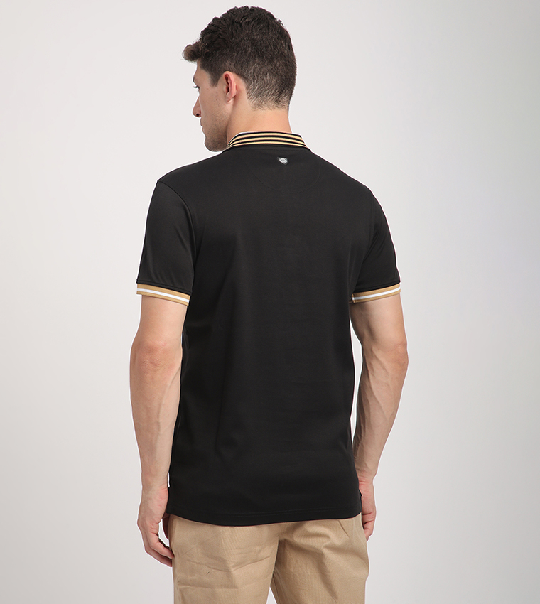Logo Detail Contrast Trim Polo T-Shirt