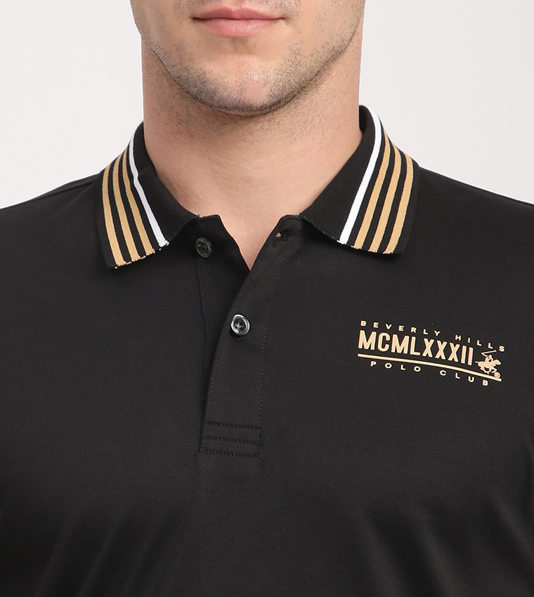 Logo Detail Contrast Trim Polo T-Shirt
