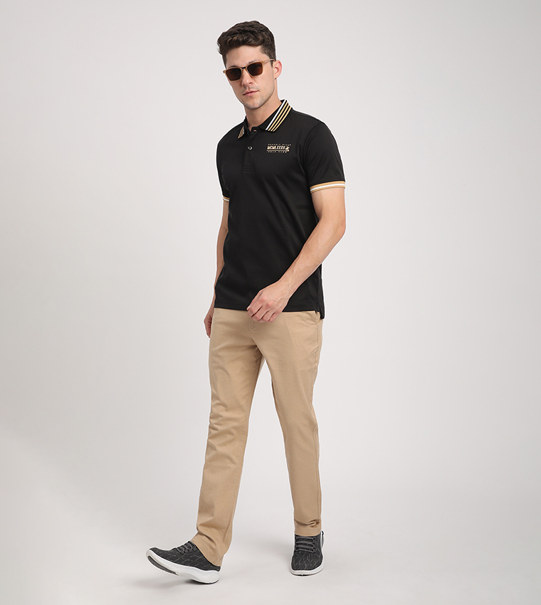 Logo Detail Contrast Trim Polo T-Shirt
