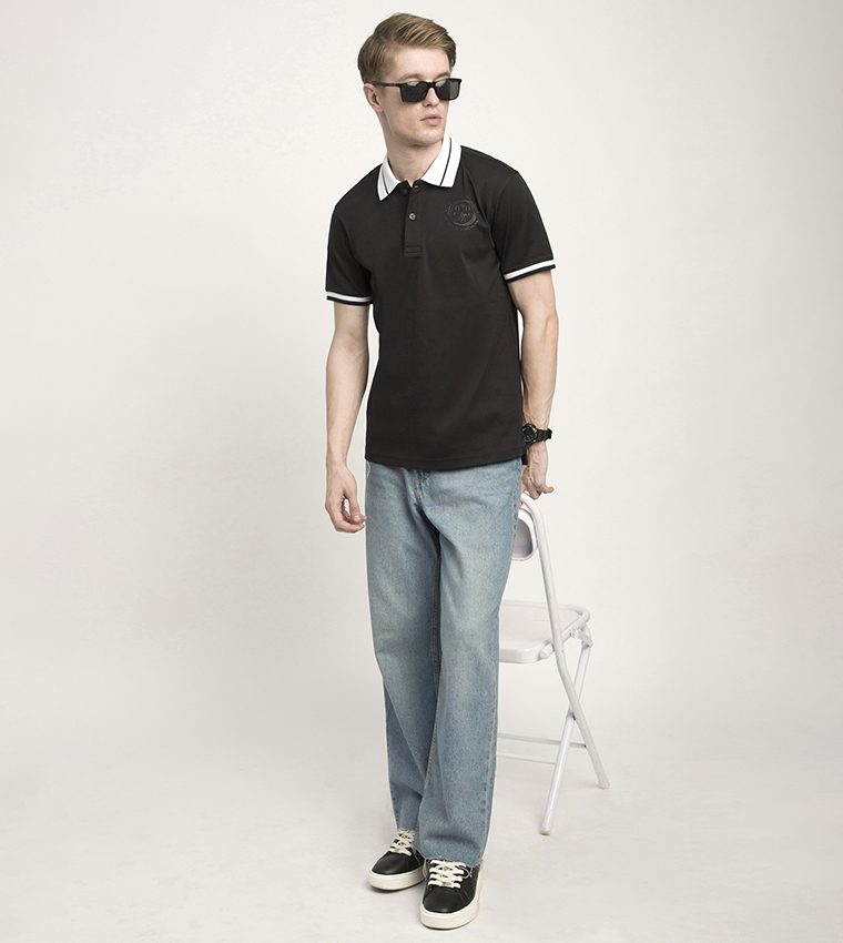 Logo Embroidered Short Sleeves Polo T-Shirt