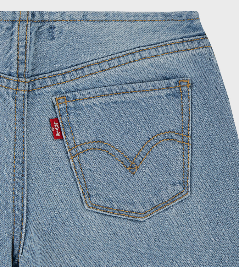 Beltless Embroidered Baggy Jeans