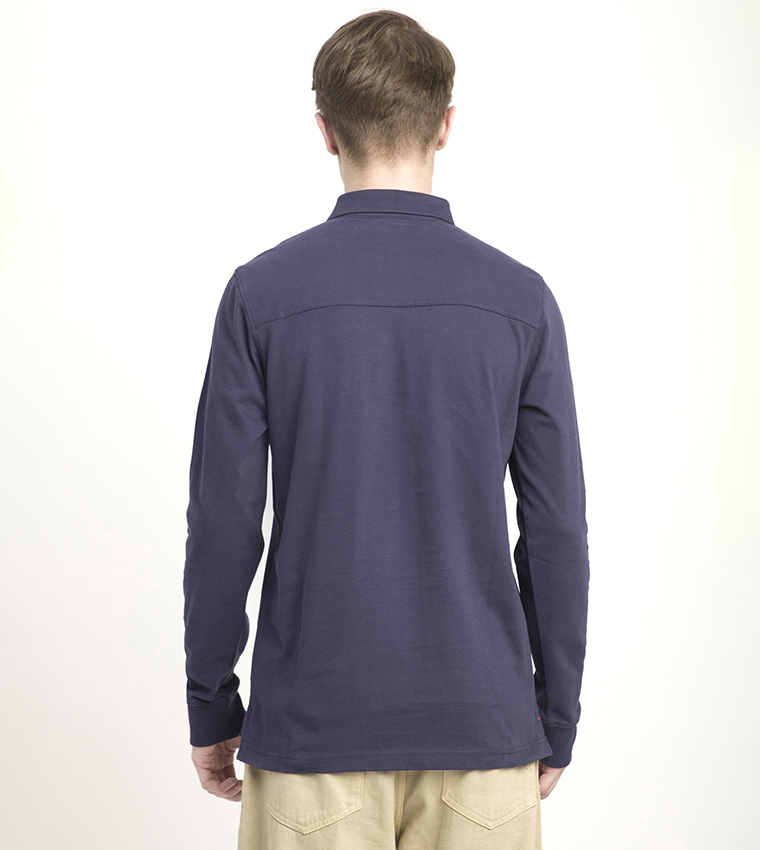 Logo Embroidered Long Sleeves Polo T-Shirt