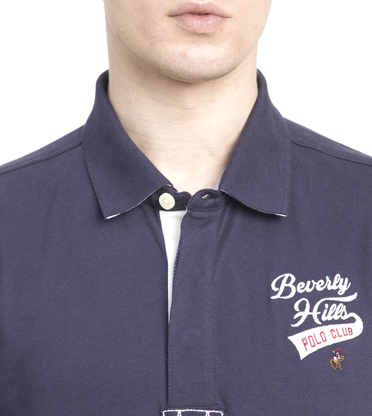 Logo Embroidered Long Sleeves Polo T-Shirt