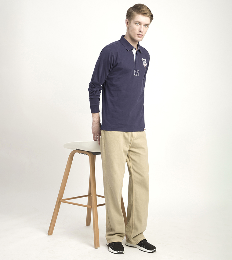 Logo Embroidered Long Sleeves Polo T-Shirt