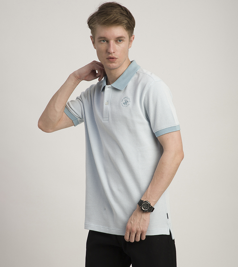 Patterned Short Sleeves Polo T-Shirt