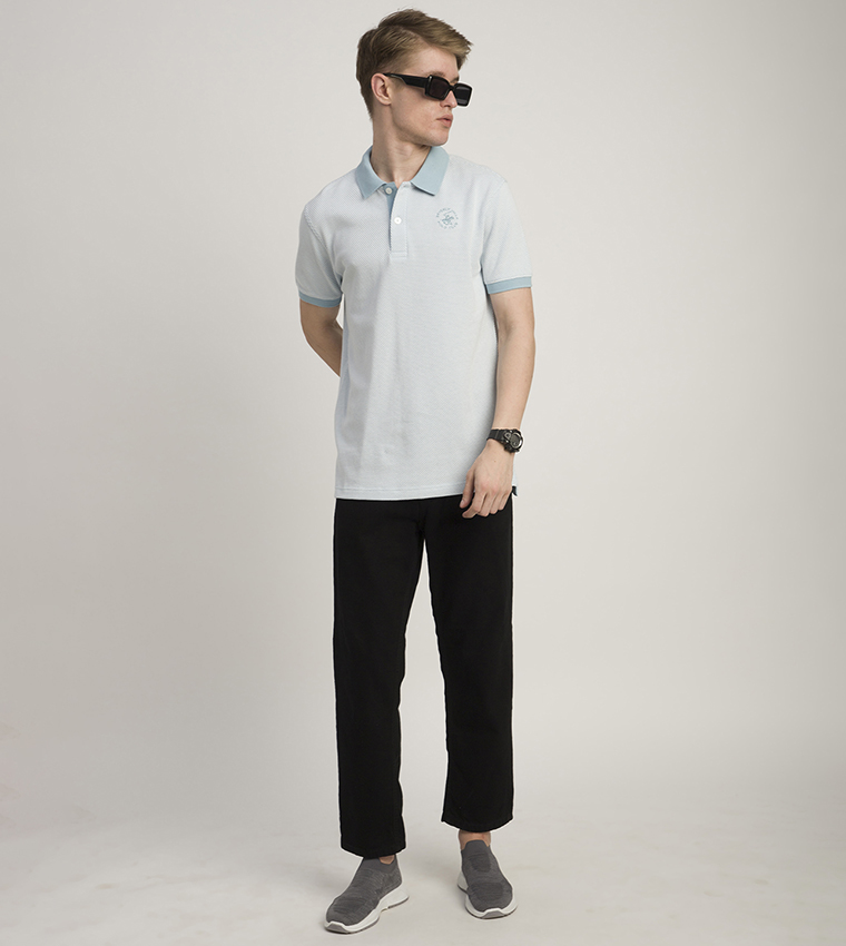 Patterned Short Sleeves Polo T-Shirt