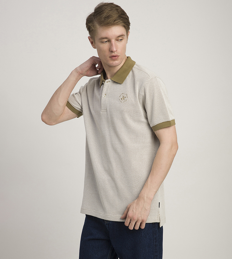 Patterned Short Sleeves Polo T-Shirt