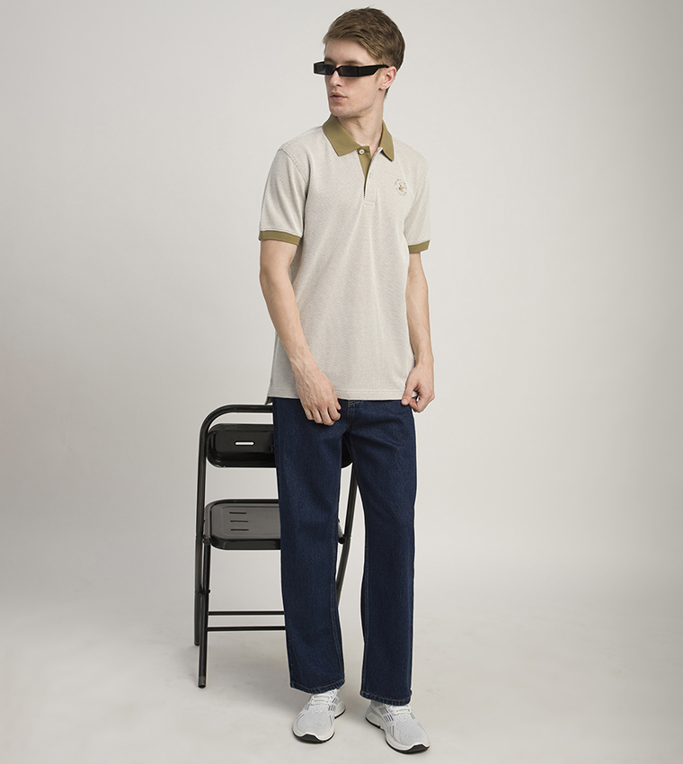 Patterned Short Sleeves Polo T-Shirt