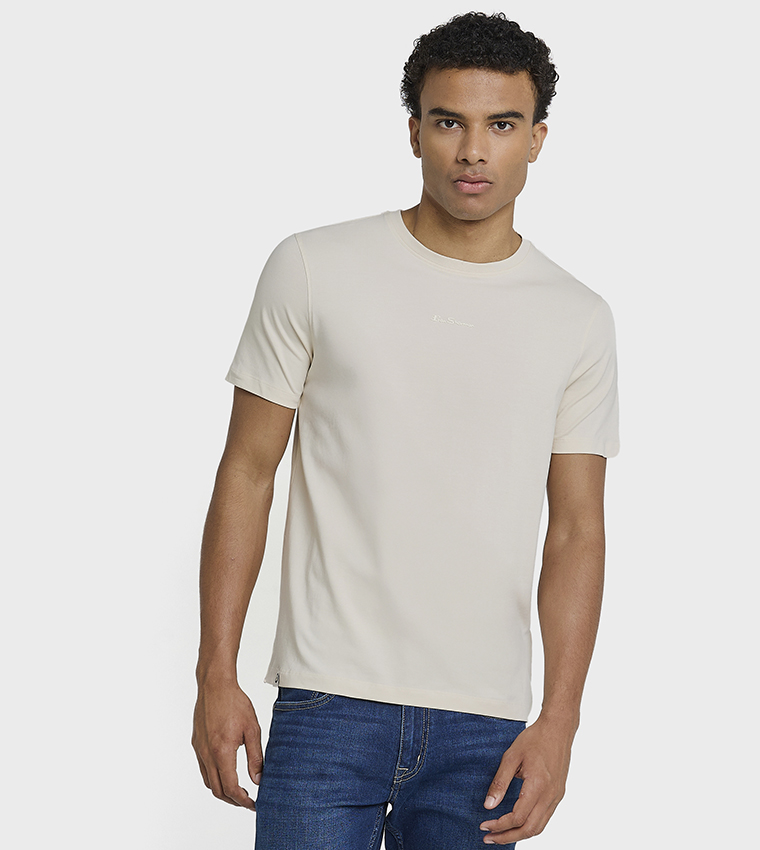 Logo Embroidered Crew Neck Cotton T-Shirt