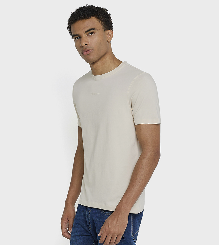 Logo Embroidered Crew Neck Cotton T-Shirt