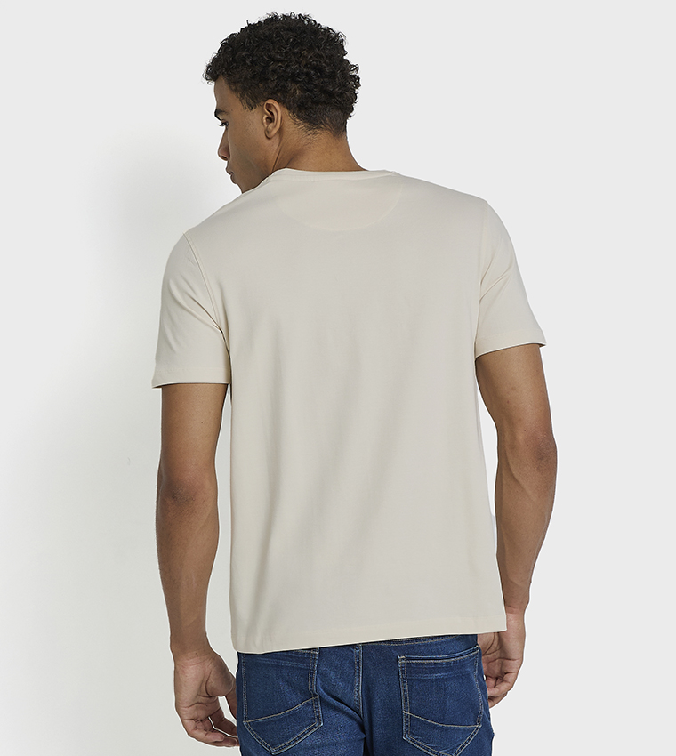 Logo Embroidered Crew Neck Cotton T-Shirt