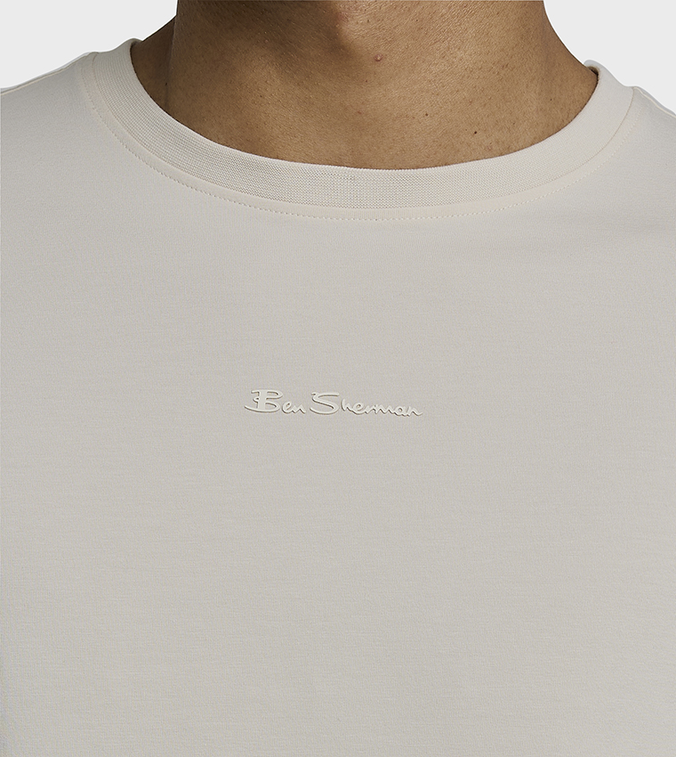 Logo Embroidered Crew Neck Cotton T-Shirt