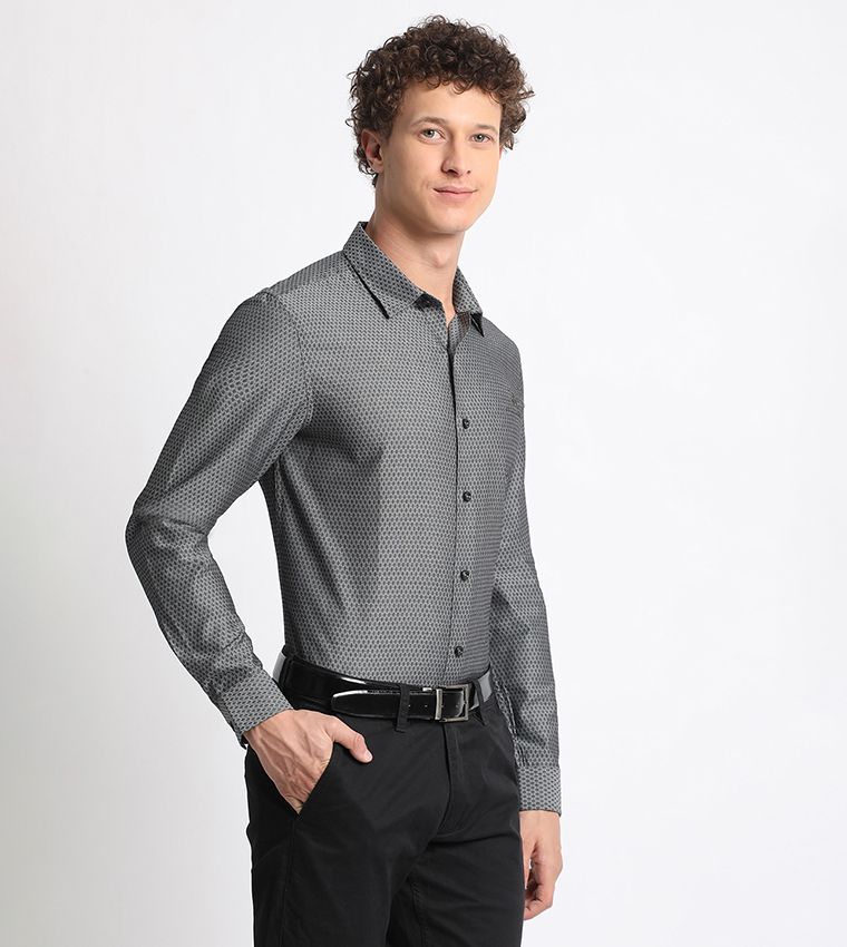 Logo Embroidered Long Sleeves Formal Shirt