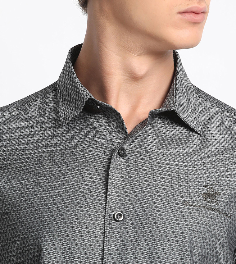 Logo Embroidered Long Sleeves Formal Shirt