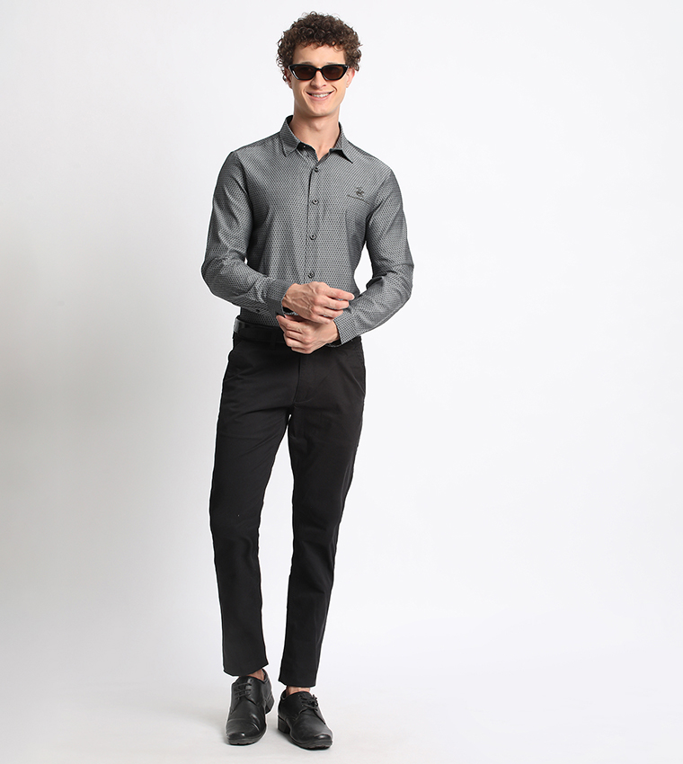 Logo Embroidered Long Sleeves Formal Shirt