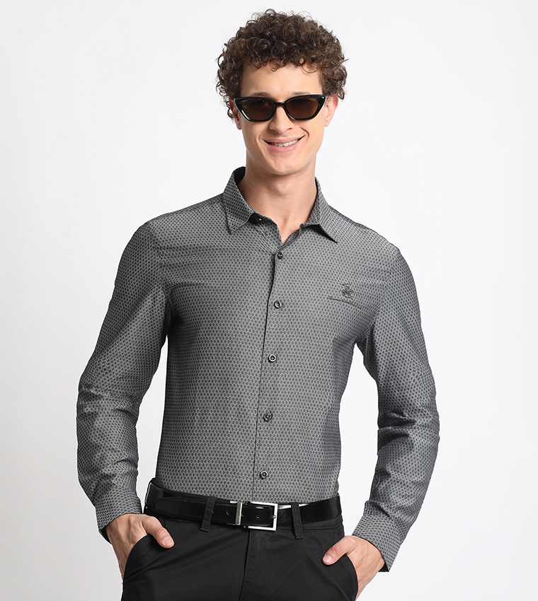 Logo Embroidered Long Sleeves Formal Shirt