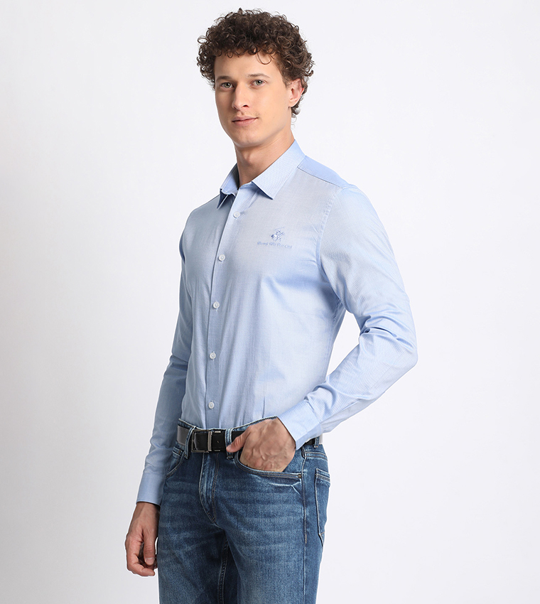 Logo Embroidered Long Sleeves Shirt
